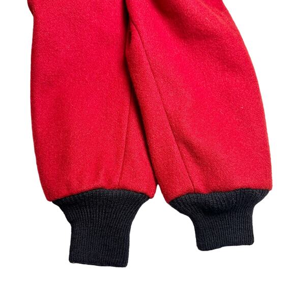 Le Tigre | Men | Vintage 80s Red Wool Felt Bomber Jacket | Size 38 Small - Picture 9 of 11